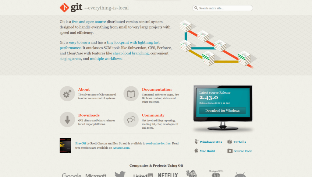 Learn more about Git on its official website.